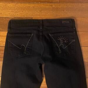 Citizens of Humanity COH Black Jeans Skull Mohawk Embroidery Punk W26 Low Rise